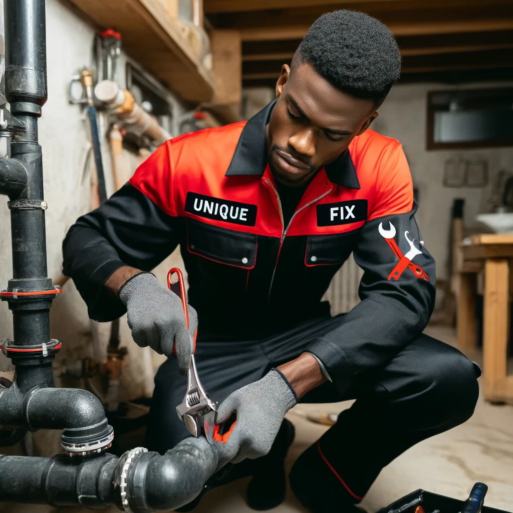 Plumber at Unique Fix repairing a sink