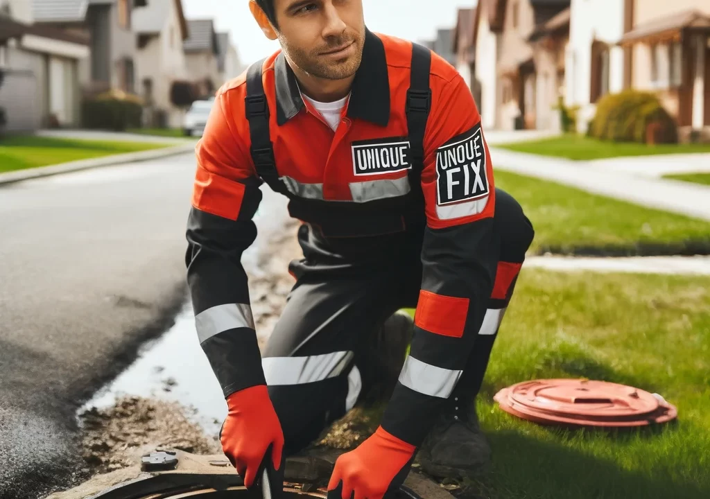 Unique Fix plumber accessing an underground drain