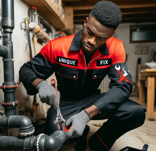 Plumber at Unique Fix repairing a sink